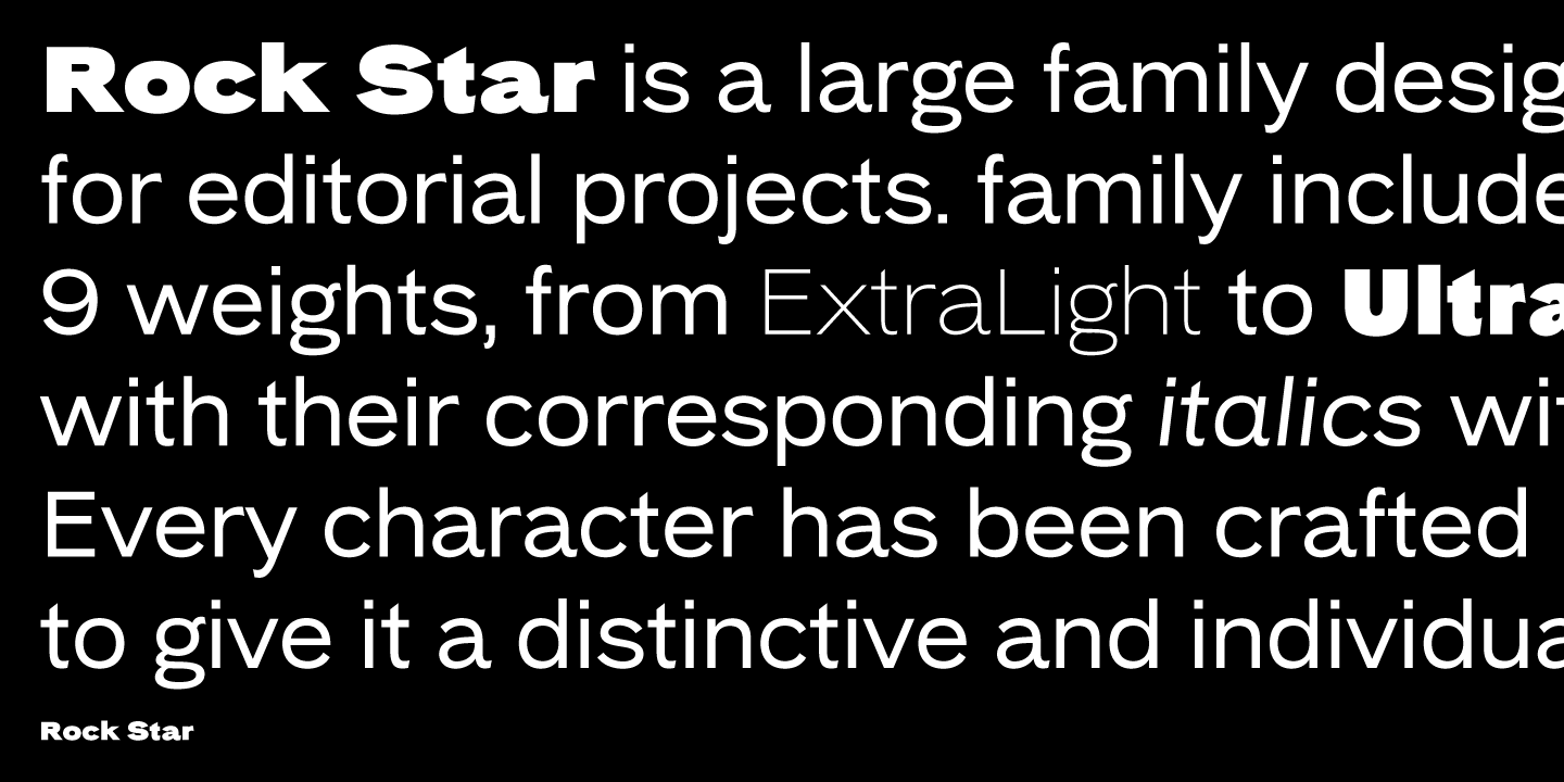 Rock Star Light Italic Font preview